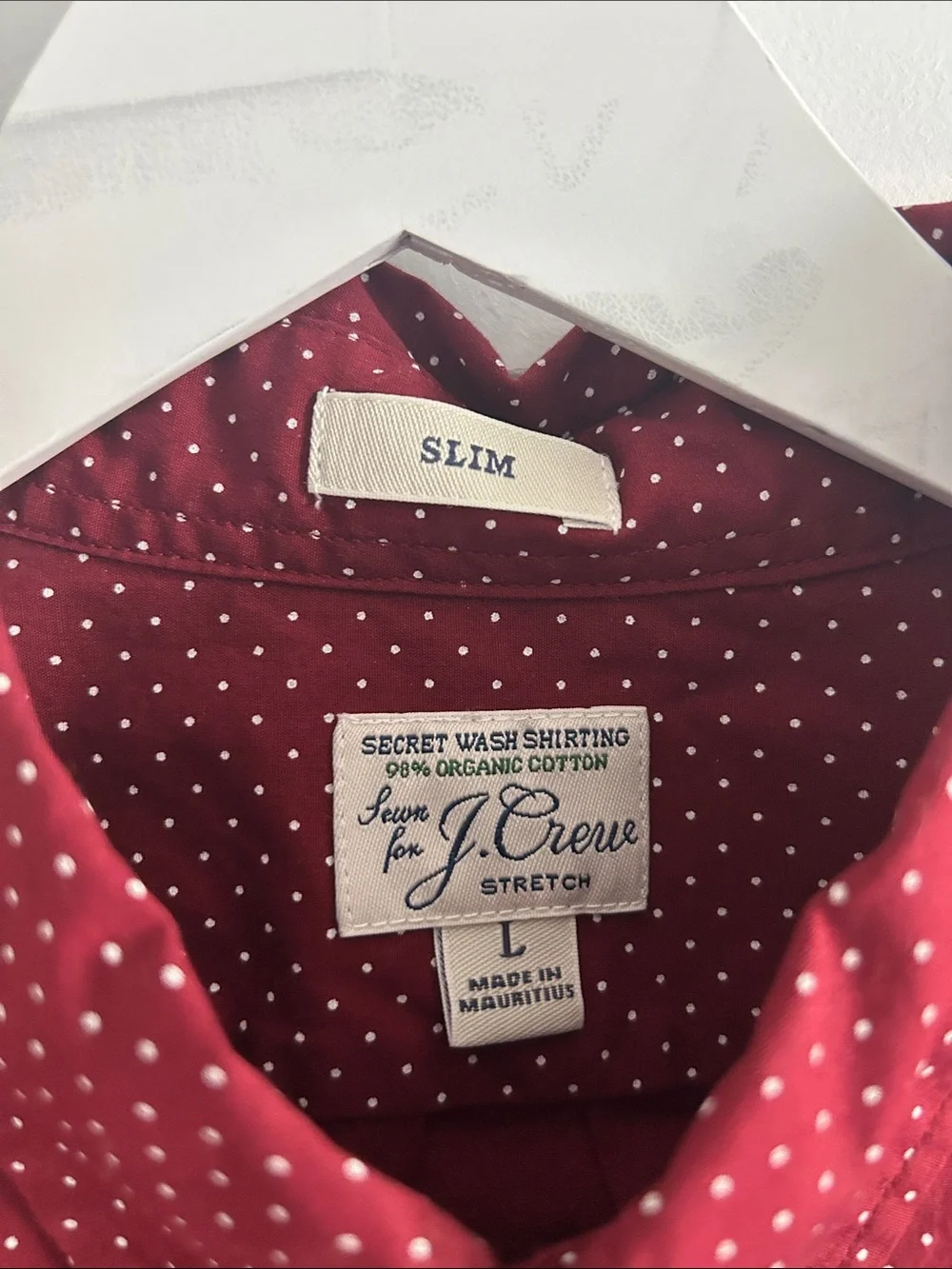 J. Crew Men's Burgundy Dot Button-Down Shirt